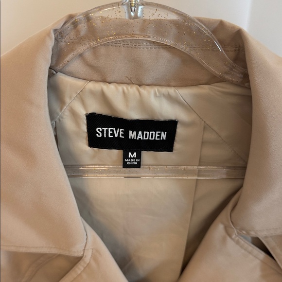 Steve Madden Beige Double-Breasted Trench Coat - Picture 2 of 5